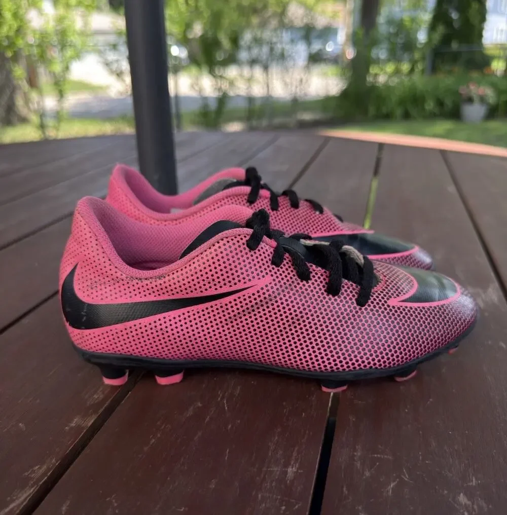 Nike Jr Bravata II FG Youth Soccer Cleats Pink Black 844442-600 Size 2Y